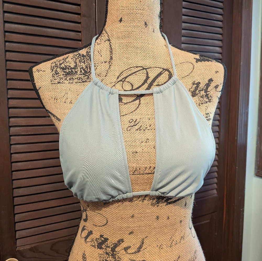 PINK Victoria's Secret Grayish Blue Bikini Top